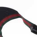GUCCI Web Sherry Line Sun Visor L Black Auth mr3243-8