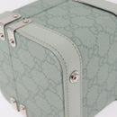 GUCCI GG Supreme Small Beauty Case PVC Light Blue Silver Auth mr3255V-10