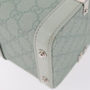 GUCCI GG Supreme Small Beauty Case PVC Light Blue Silver Auth mr3255V-11