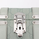 GUCCI GG Supreme Small Beauty Case PVC Light Blue Silver Auth mr3255V-12