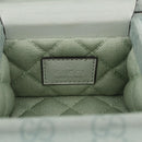 GUCCI GG Supreme Small Beauty Case PVC Light Blue Silver Auth mr3255V-14