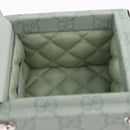 GUCCI GG Supreme Small Beauty Case PVC Light Blue Silver Auth mr3255V-16