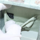 GUCCI GG Supreme Small Beauty Case PVC Light Blue Silver Auth mr3255V-19