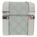 GUCCI GG Supreme Small Beauty Case PVC Light Blue Silver Auth mr3255V-3