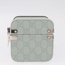 GUCCI GG Supreme Small Beauty Case PVC Light Blue Silver Auth mr3255V-4