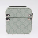 GUCCI GG Supreme Small Beauty Case PVC Light Blue Silver Auth mr3255V-5