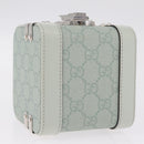GUCCI GG Supreme Small Beauty Case PVC Light Blue Silver Auth mr3255V-6