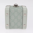 GUCCI GG Supreme Small Beauty Case PVC Light Blue Silver Auth mr3255V-7