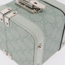 GUCCI GG Supreme Small Beauty Case PVC Light Blue Silver Auth mr3255V-8
