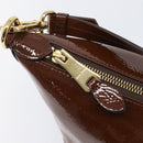 Miu Miu Shoulder Bag Patent Leather Brown Gold Auth mr3256V-14
