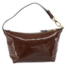 Miu Miu Shoulder Bag Patent Leather Brown Gold Auth mr3256V-3