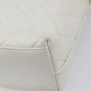 CHANEL Matelasse Chain Shoulder Bag Lamb Skin White Gold CC Auth mr3257-12