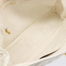 CHANEL Matelasse Chain Shoulder Bag Lamb Skin White Gold CC Auth mr3257-20