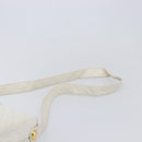CHANEL Matelasse Chain Shoulder Bag Lamb Skin White Gold CC Auth mr3257-8