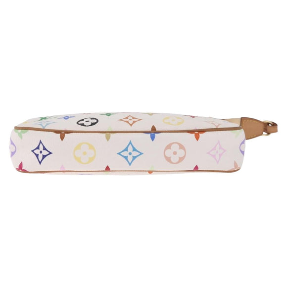 LOUIS VUITTON Multicolor Pochette Accessoires Pouch White M92649 LV Auth mr3258V