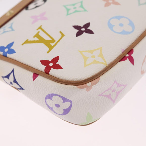 LOUIS VUITTON Multicolor Pochette Accessoires Pouch White M92649 LV Auth mr3258V