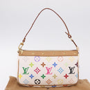 LOUIS VUITTON Multicolor Pochette Accessoires Pouch White M92649 LV Auth mr3258V-23