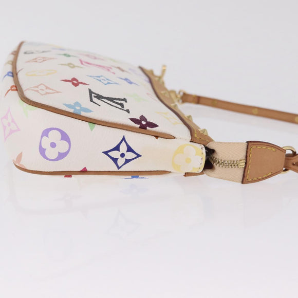 LOUIS VUITTON Multicolor Pochette Accessoires Pouch White M92649 LV Auth mr3258V