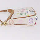 LOUIS VUITTON Multicolor Pochette Accessoires Pouch White M92649 LV Auth mr3258V-5