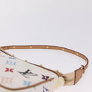 LOUIS VUITTON Multicolor Pochette Accessoires Pouch White M92649 LV Auth mr3258V-8