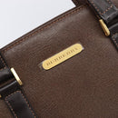 BURBERRY Hand Bag Leather Brown Gold Auth mr3260A-14