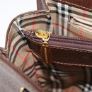 BURBERRY Hand Bag Leather Brown Gold Auth mr3260A-20