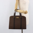 BURBERRY Hand Bag Leather Brown Gold Auth mr3260A-24