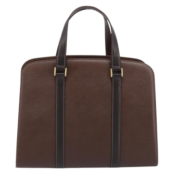 BURBERRY Hand Bag Leather Brown Gold Auth mr3260A