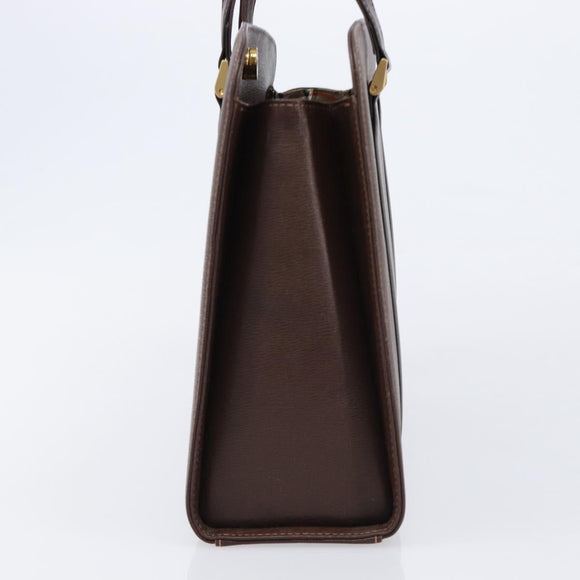 BURBERRY Hand Bag Leather Brown Gold Auth mr3260A