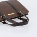 BURBERRY Hand Bag Leather Brown Gold Auth mr3260A-7