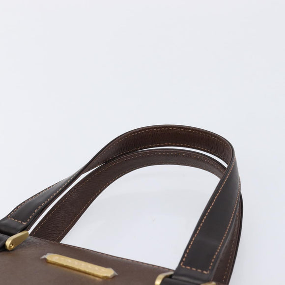 BURBERRY Hand Bag Leather Brown Gold Auth mr3260A