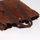 HERMES New Fourre Tout PM Hand Bag Canvas Brown Silver Auth mr3264-6