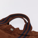 HERMES New Fourre Tout PM Hand Bag Canvas Brown Silver Auth mr3264-8