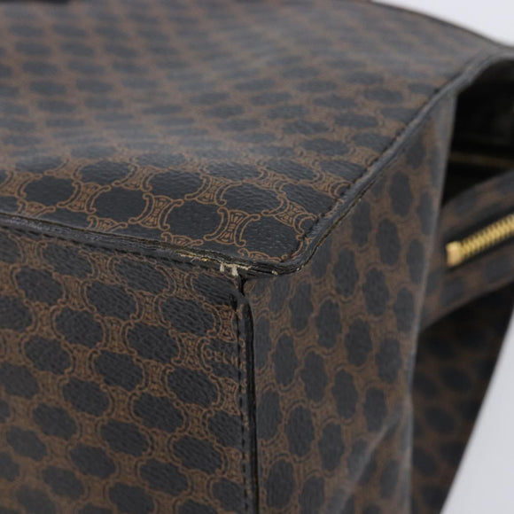 CELINE Macadam Canvas Hand Bag PVC Leather Black Gold Auth mr3265
