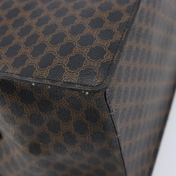 CELINE Macadam Canvas Hand Bag PVC Leather Black Gold Auth mr3265