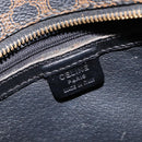 CELINE Macadam Canvas Hand Bag PVC Leather Black Gold Auth mr3265-19