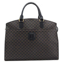 CELINE Macadam Canvas Hand Bag PVC Leather Black Gold Auth mr3265-2
