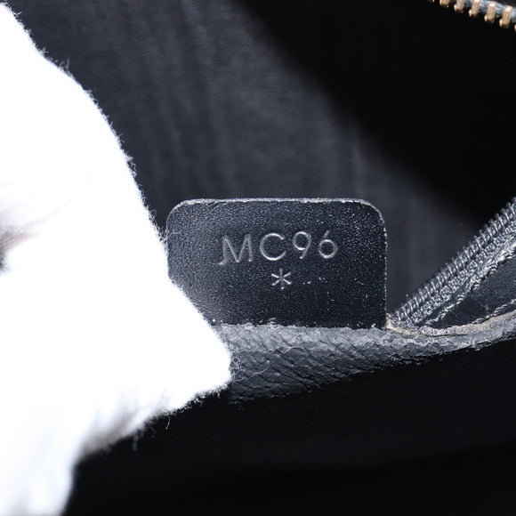CELINE Macadam Canvas Hand Bag PVC Leather Black Gold Auth mr3265
