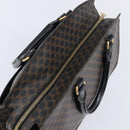 CELINE Macadam Canvas Hand Bag PVC Leather Black Gold Auth mr3265-6