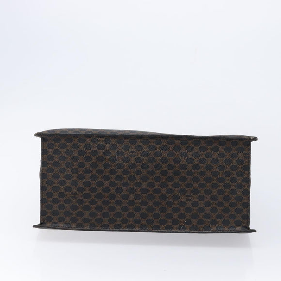 CELINE Macadam Canvas Hand Bag PVC Leather Black Gold Auth mr3265