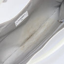 CHANEL Hand Bag Leather White Silver CC Auth mr3267A-16