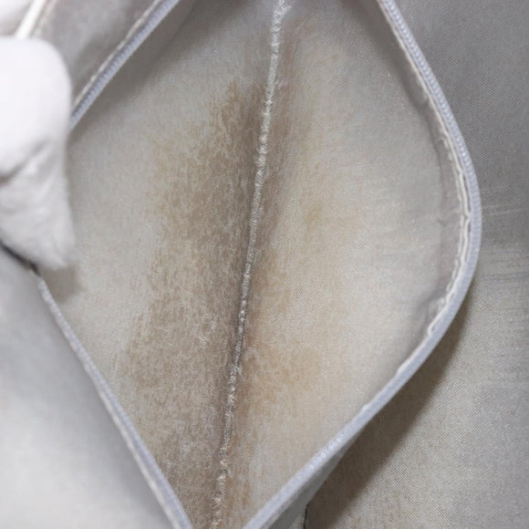 CHANEL Hand Bag Leather White Silver CC Auth mr3267A