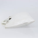 CHANEL Hand Bag Leather White Silver CC Auth mr3267A-5