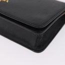 PRADA Chain Shoulder Bag Leather Black Gold Auth mr3271-10