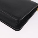 PRADA Chain Shoulder Bag Leather Black Gold Auth mr3271-12
