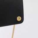 PRADA Chain Shoulder Bag Leather Black Gold Auth mr3271-16
