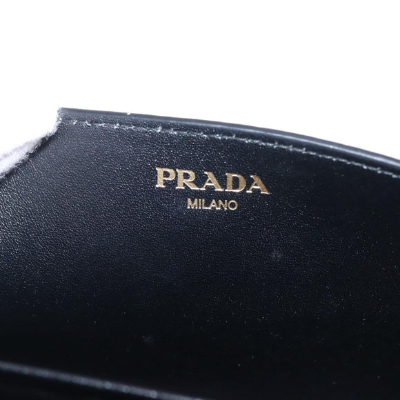 PRADA Chain Shoulder Bag Leather Black Gold Auth mr3271