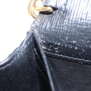 PRADA Chain Shoulder Bag Leather Black Gold Auth mr3271-23