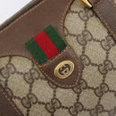 GUCCI GG Supreme Web Sherry Line Boston Bag PVC Beige Gold 40 02 006 Auth mr3273-14