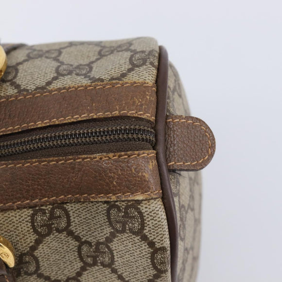 GUCCI GG Supreme Web Sherry Line Boston Bag PVC Beige Gold 40 02 006 Auth mr3273